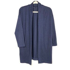 Early 00's Vtg. UNIQLO dark blue open knit soft cardigan duster Size M